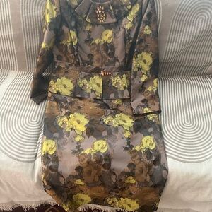 Floral Brown and Yellow Women's Dress
